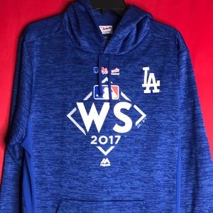 Womans LA Dodgers Authentic Majestic 2017 World Series Pullover Hoodie